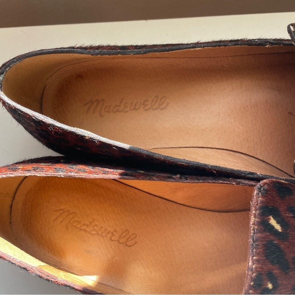Madewell Frances Skimmer Painted Leopard Calf Hair Brown Loafer Slip-on 8 - Picture 5 of 11